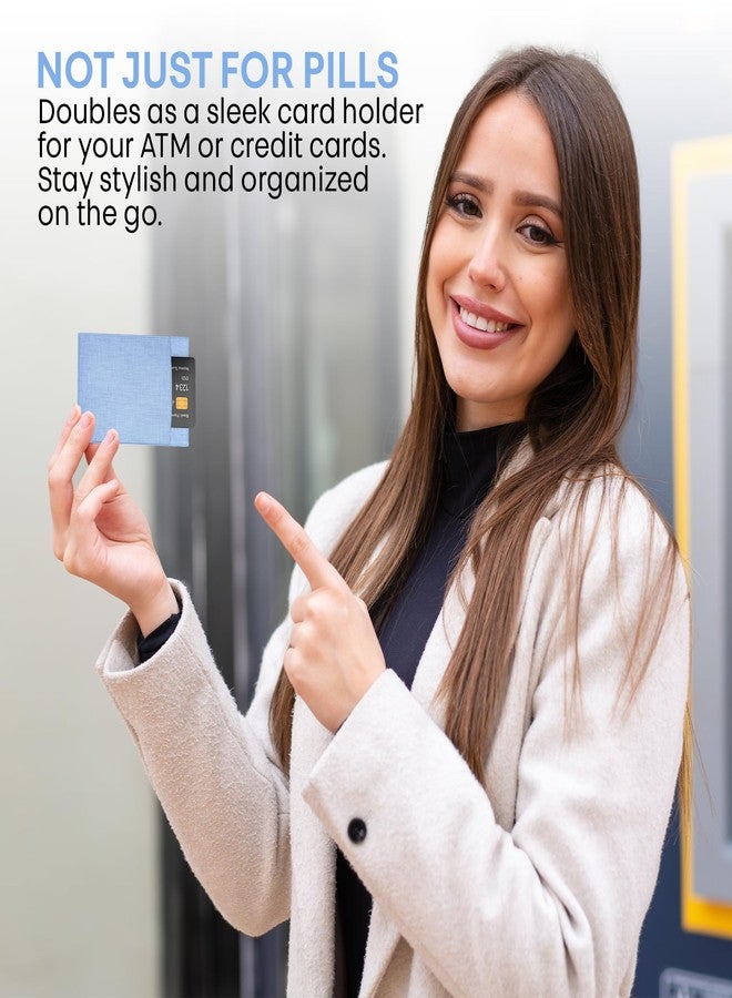 HIGHERHUMAN Peekaboo Pill Sleeve – Cute Birth Control Case – Soft Cotton Fabric Privacy Cover for Your Birth Control Pill Case – Pouch for 4” x 3” Packets (Sky Blue) - Image 5